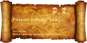 Petres Kornélia névjegykártya