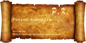 Petres Kornélia névjegykártya